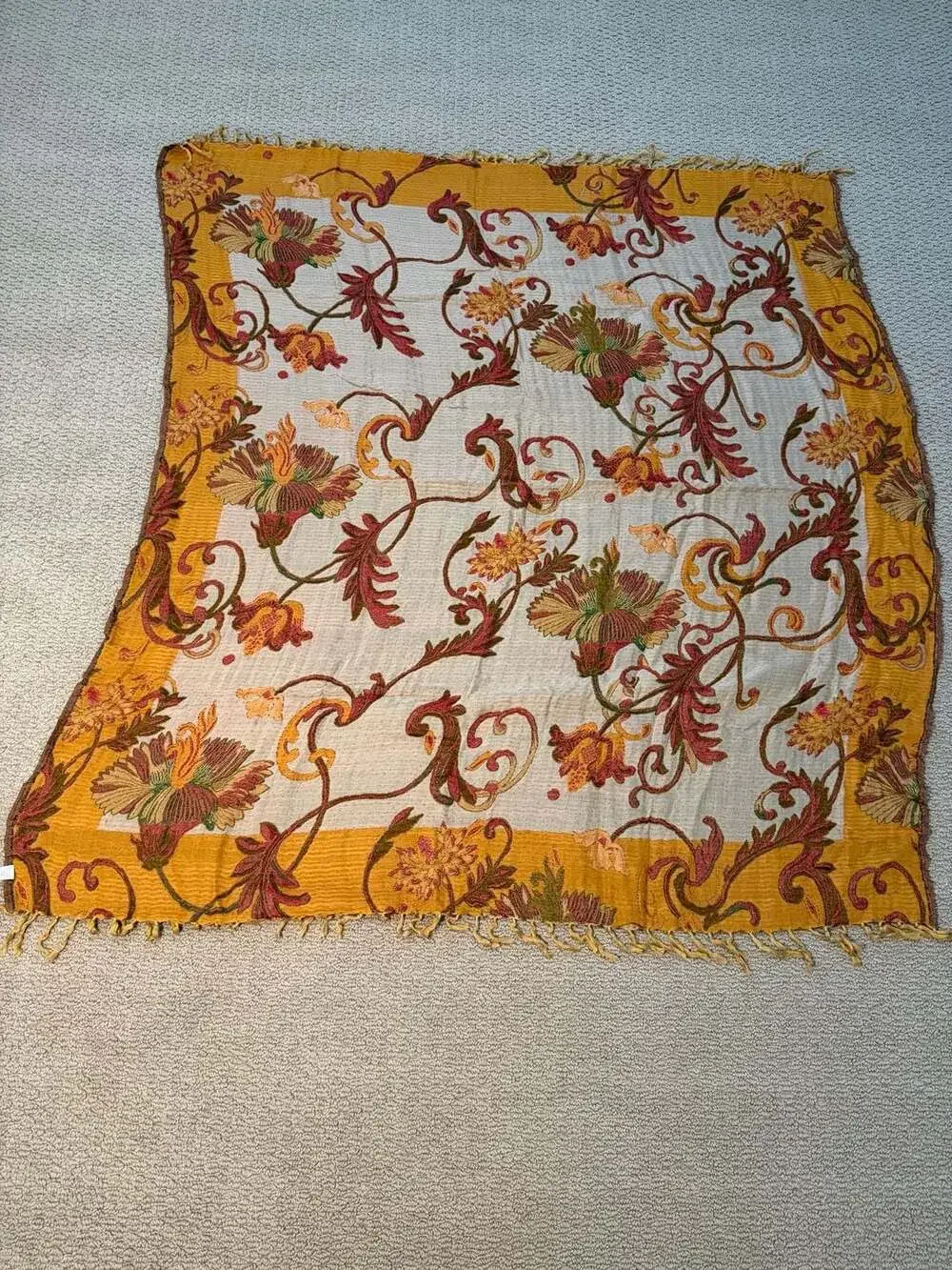 World Market Floral Tapestry Throw